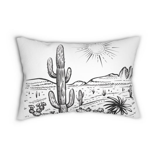 Yeehaw Corral Lumbar Pillow - Boho Cactus