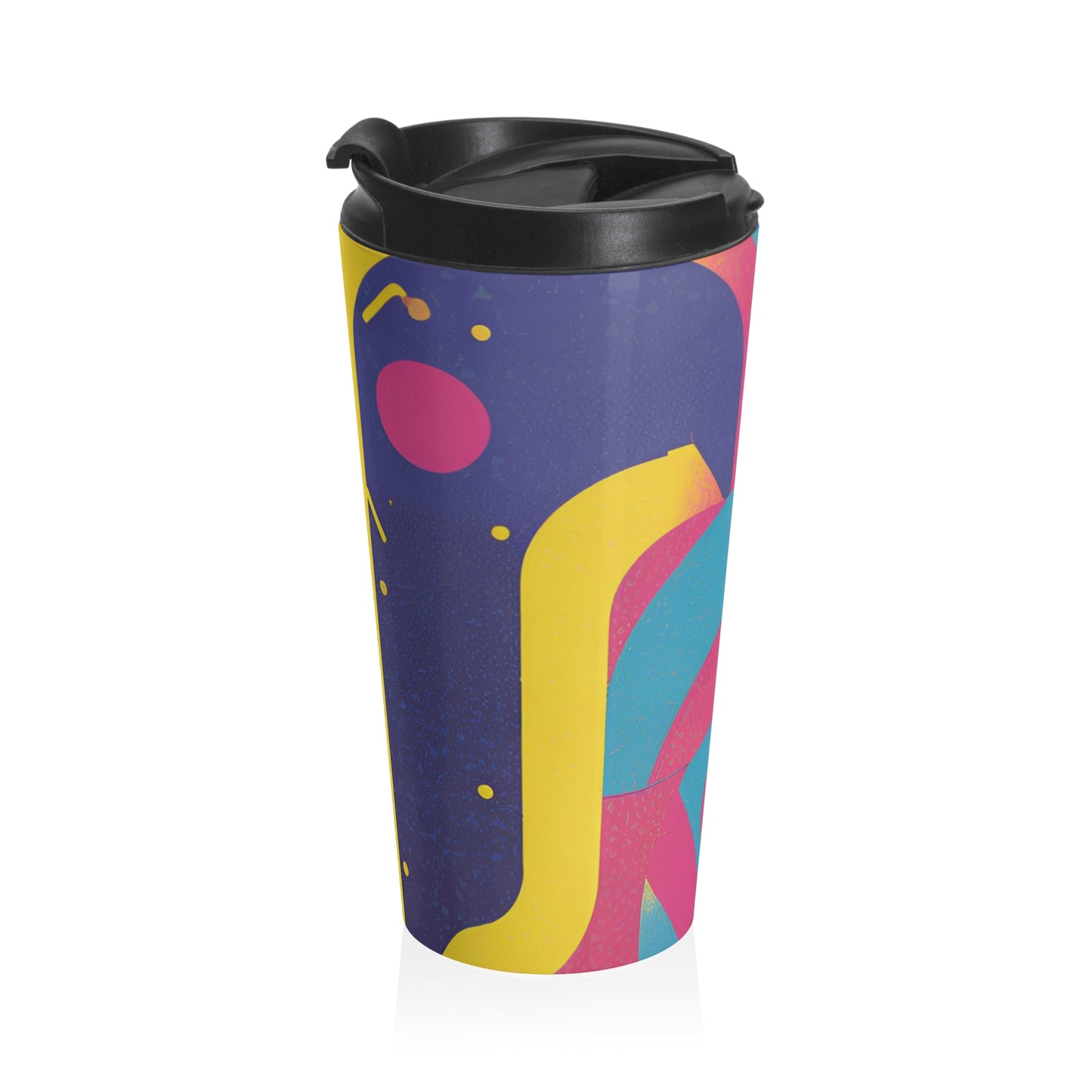 Vibrant Stainless Steel Travel Mug - Colorful Abstract Design for On-the-Go Lifestyle
