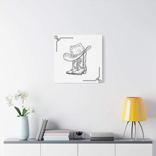 Yeehaw Corral Canvas Art –Cowboy Boots  Western Decor