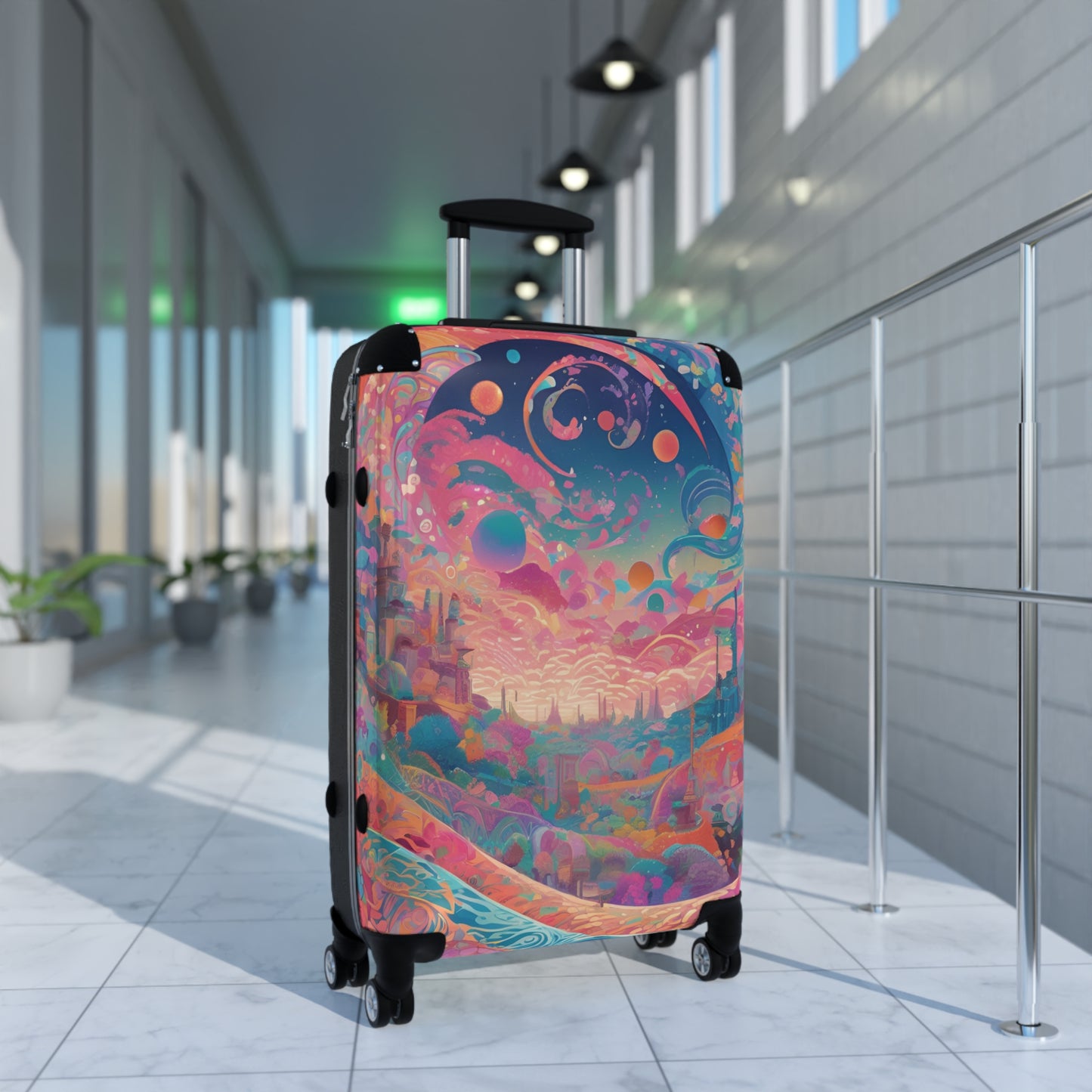 Whimsical Travel Suitcase - Cosmic