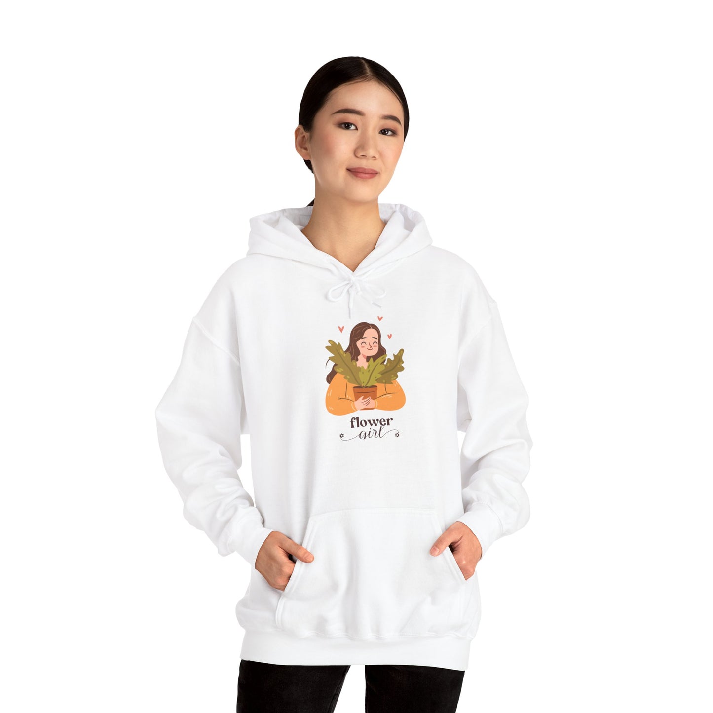 Hooded Cozy Drawstring Sweatshirt, Flower girl