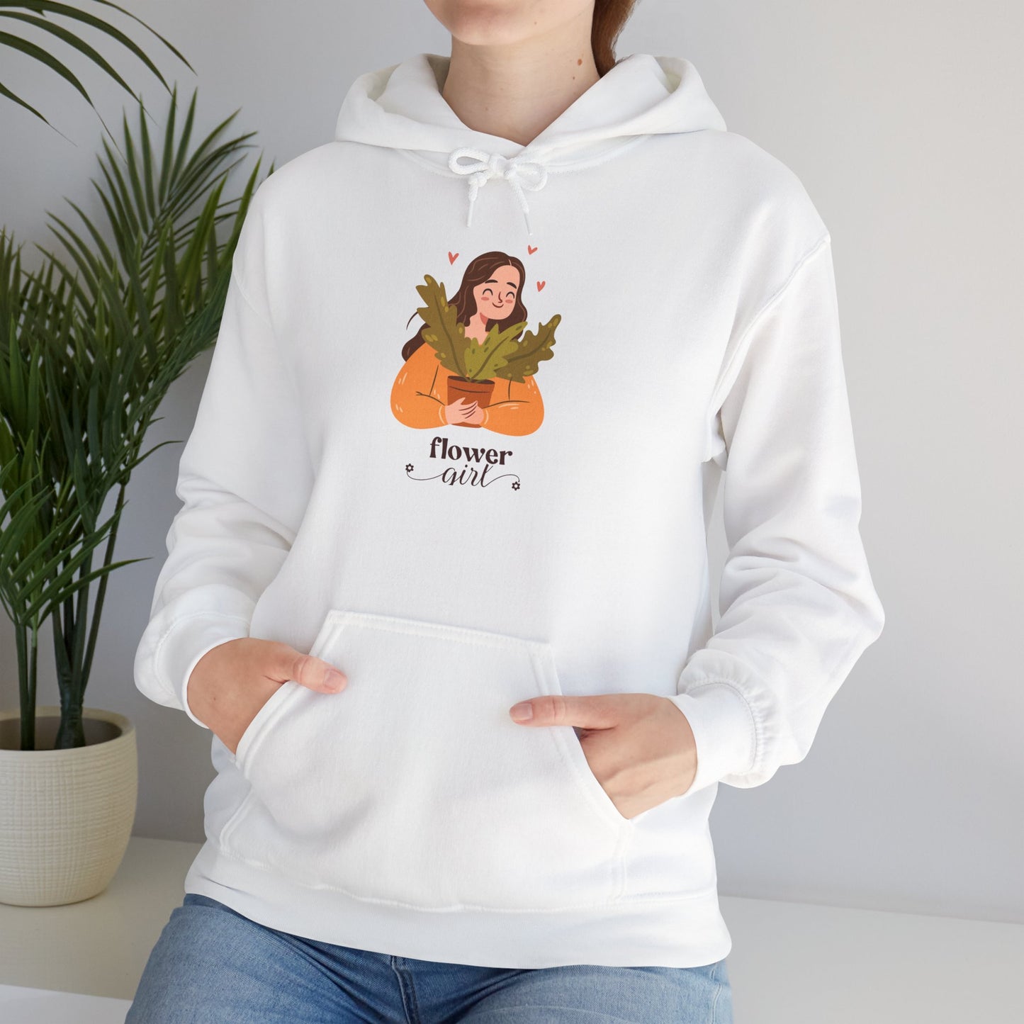 Hooded Cozy Drawstring Sweatshirt, Flower girl