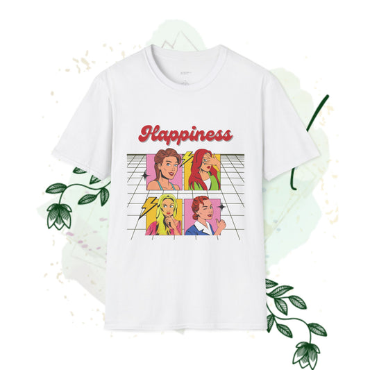 Happiness Graphic Unisex T-Shirt - Retro Vibe Tee for Positive Vibes