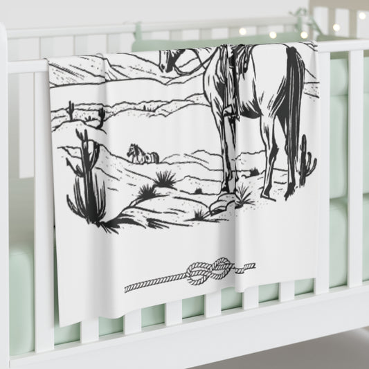Yeehaw Corral Baby Swaddle Blanket - Western Cowboy