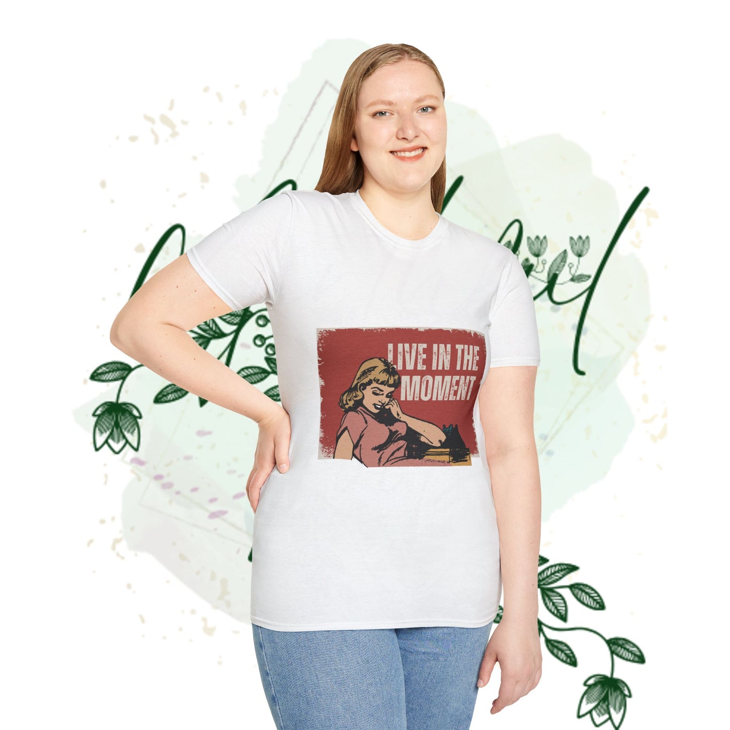 Live in the Moment Unisex T-Shirt, Casual Tee, Relaxed Fit Top, Gift for Her, Motivational Apparel, Everyday Wear