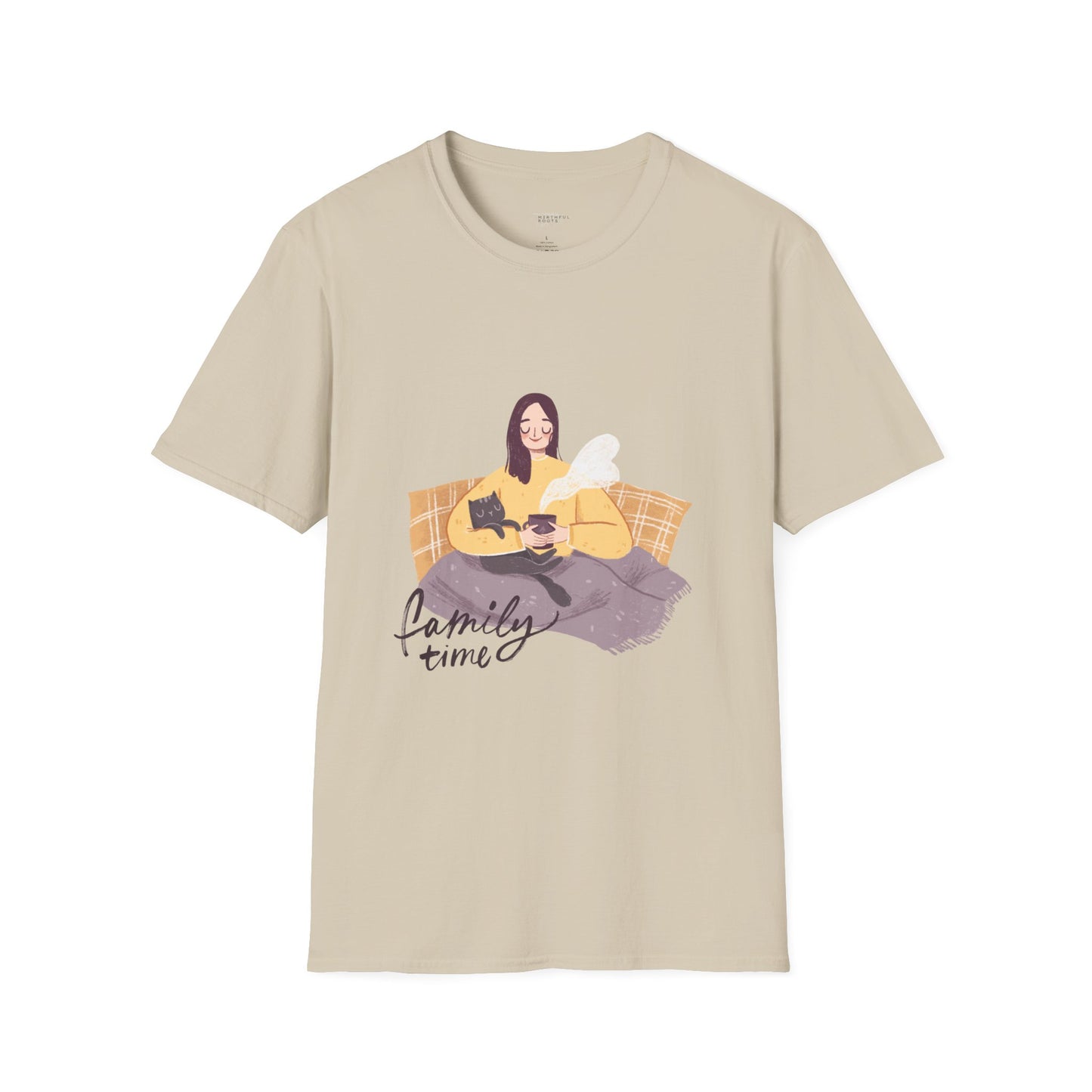 Family Time Unisex Softstyle T-Shirt - Cozy Vibes for Cat Lovers