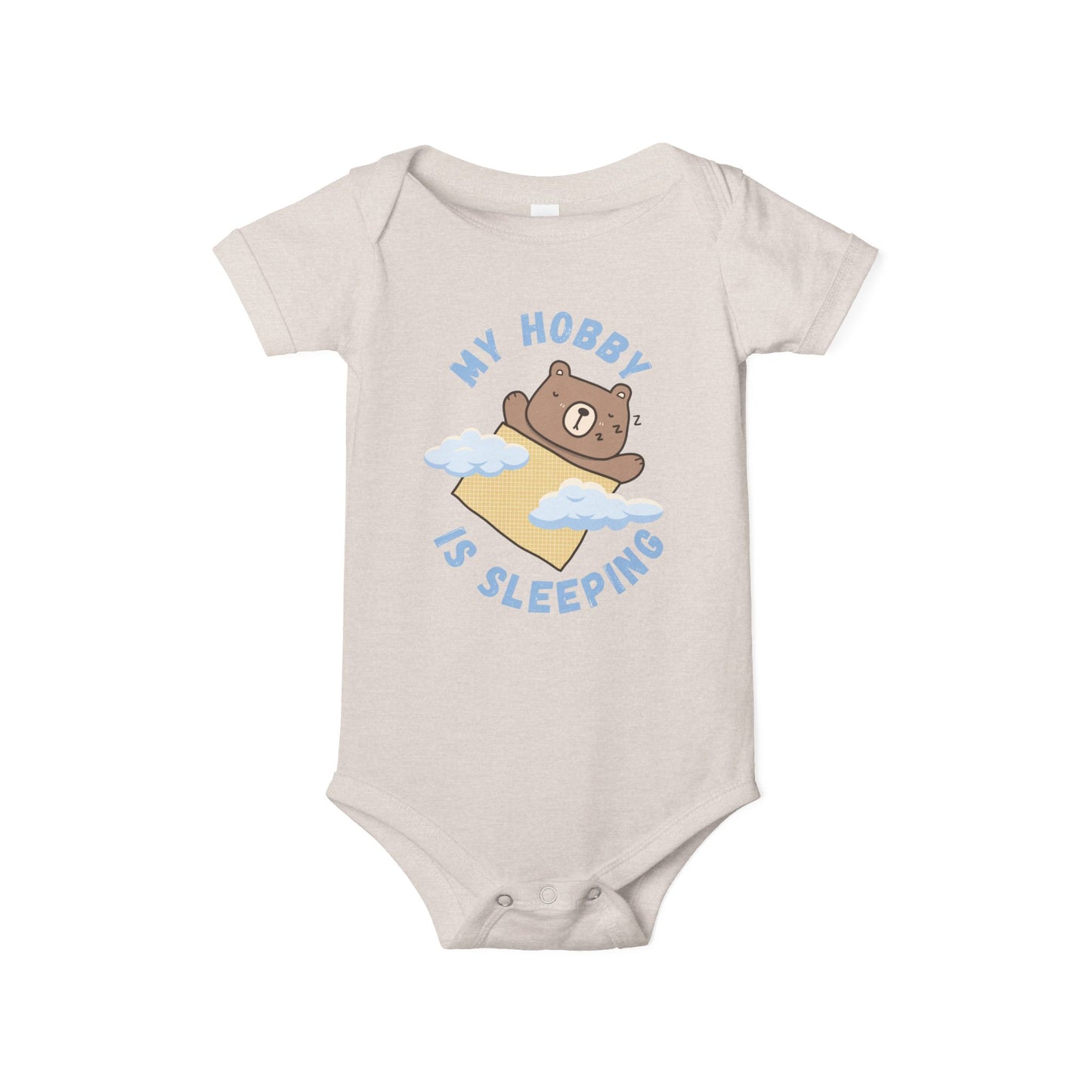 Cute Infant Jersey One Piece - 'My Hobby is Sleeping' Design