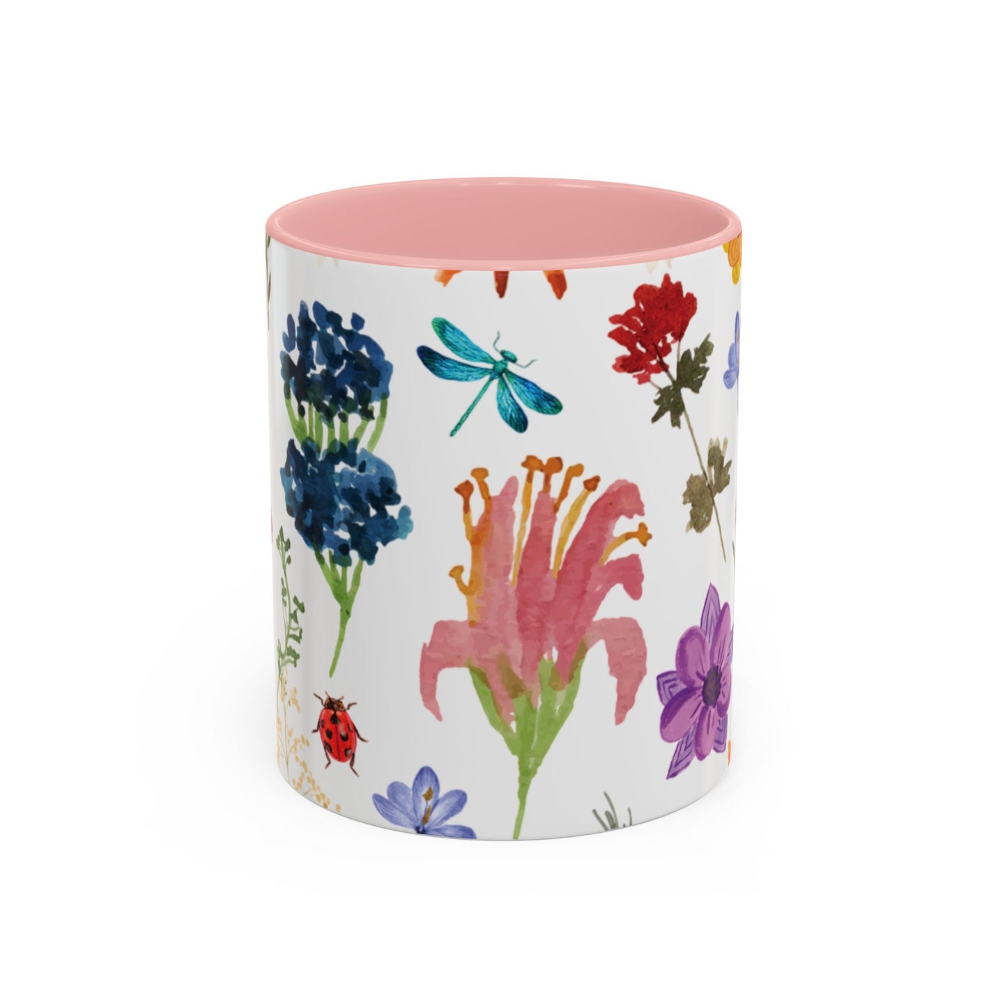 Floral Accent Coffee Mug - Ceramic Drinkware, Flower Mug for Tea Lovers, Gifts for Her, Home Decor, Spring Celebration