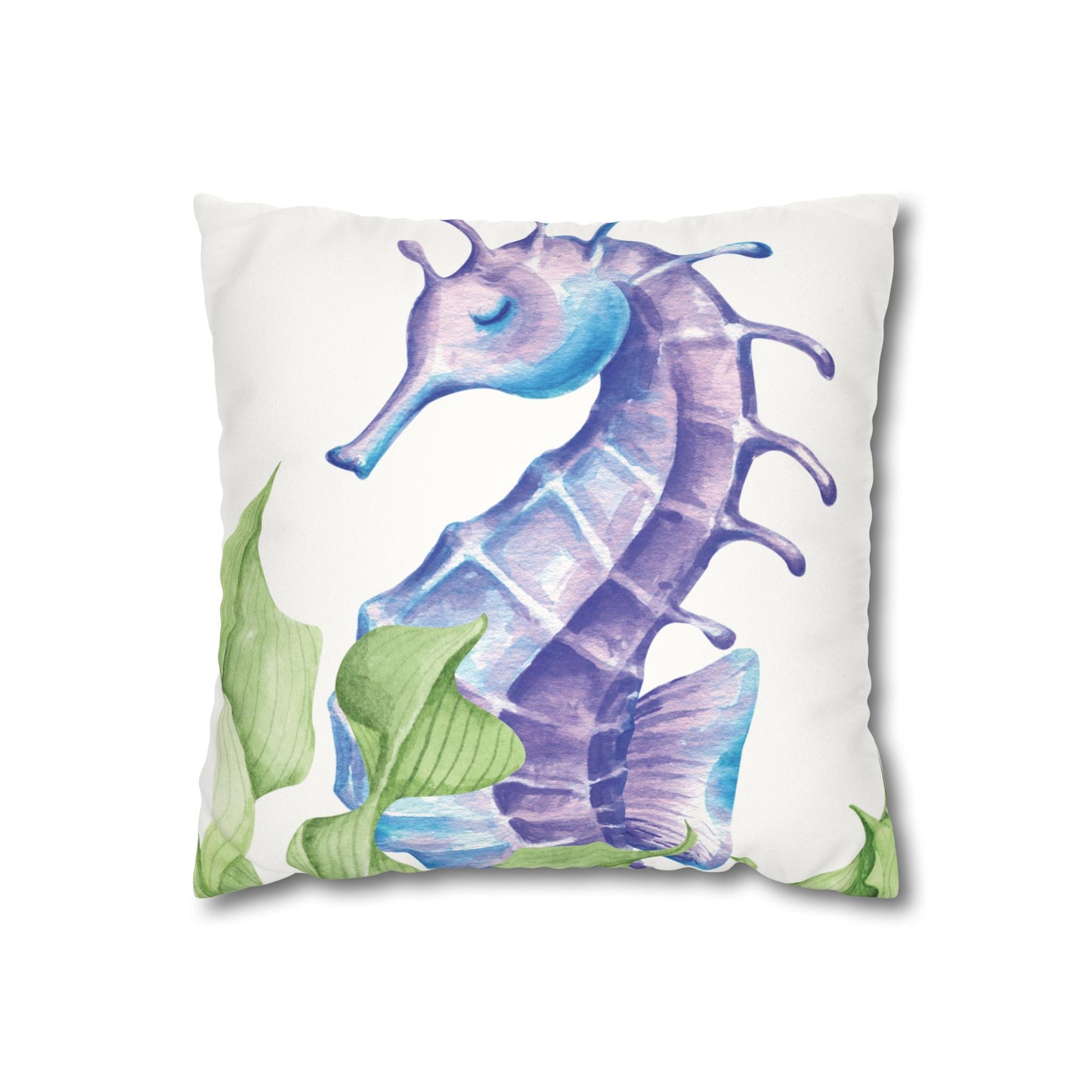Wild & Wonder faux Suede Square Pillowcase,Seahorse