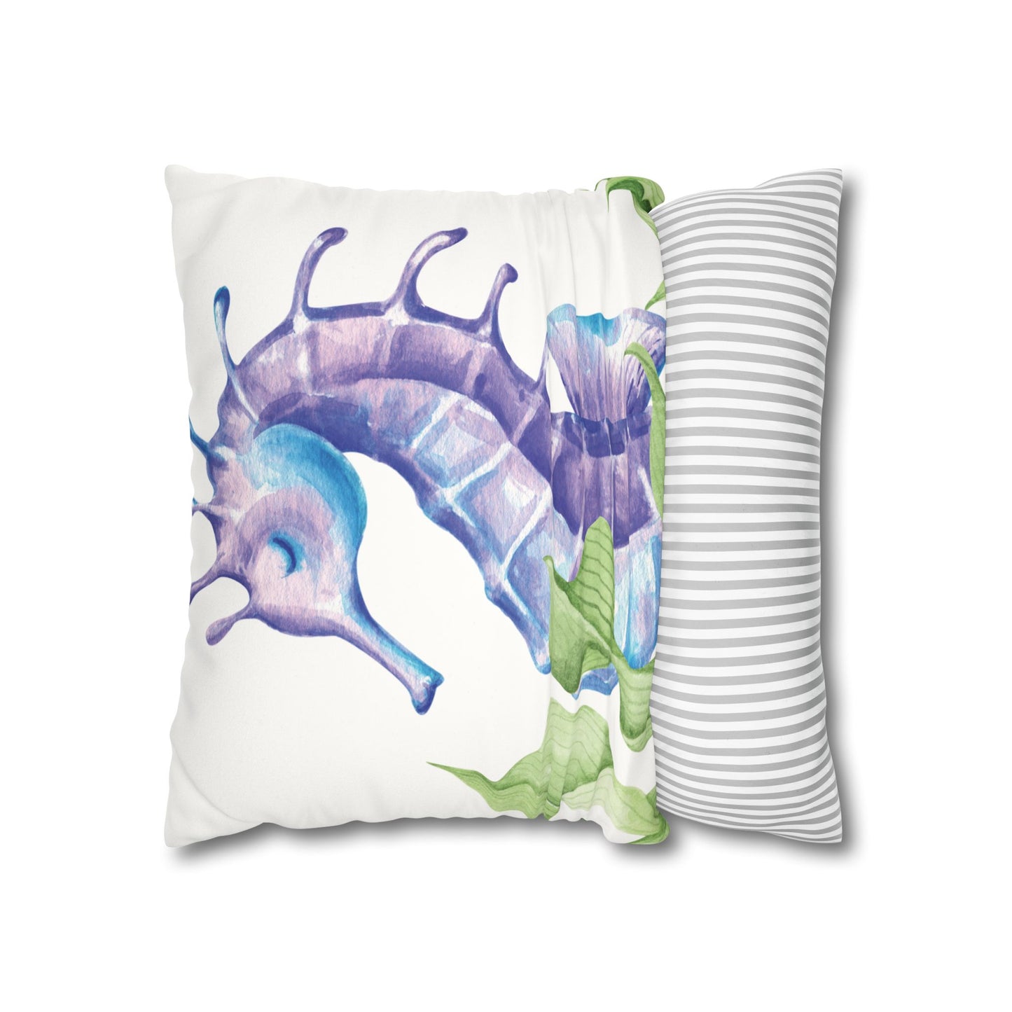 Wild & Wonder faux Suede Square Pillowcase,Seahorse