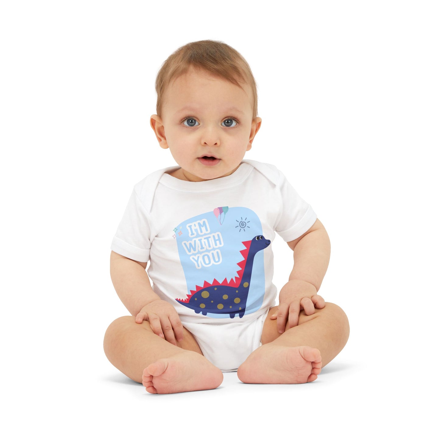 Cute Dinosaur Infant Jersey One Piece - 'I'm With You'