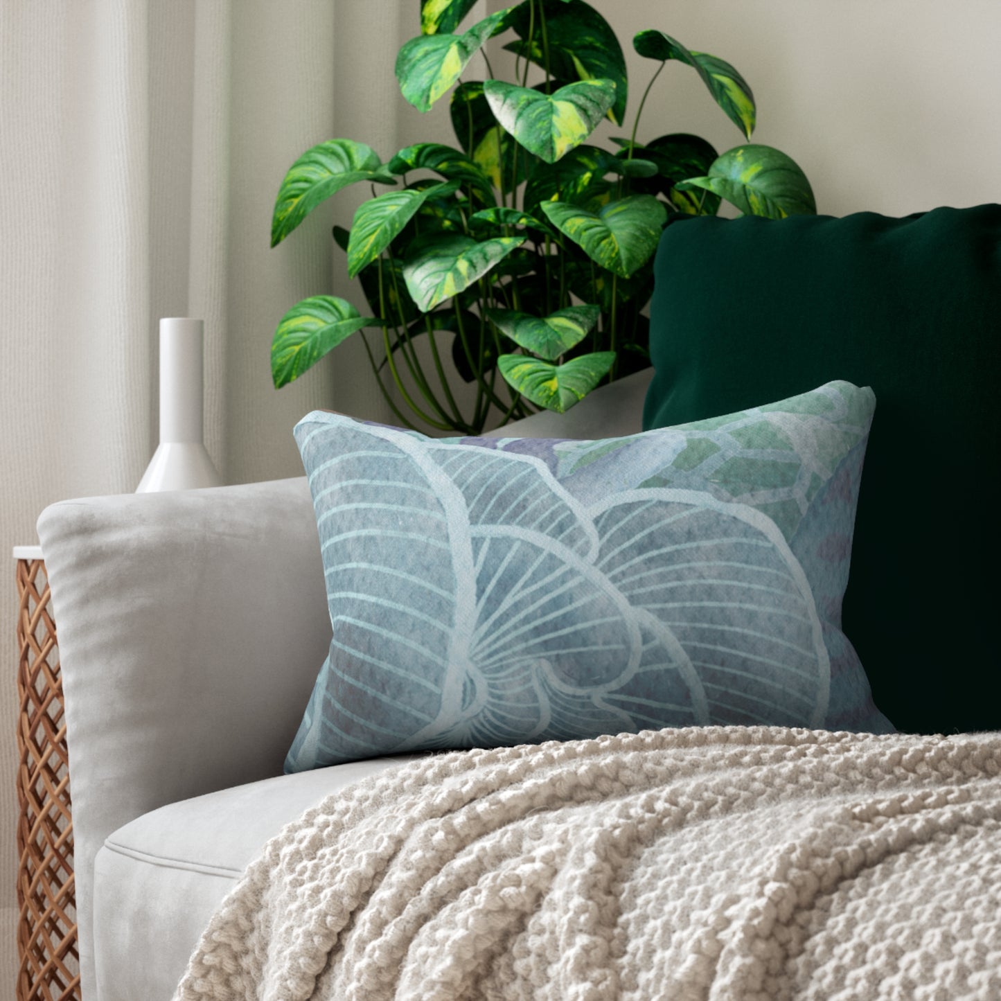 Ocean-Inspired Lumbar Pillow - Coastal Decor