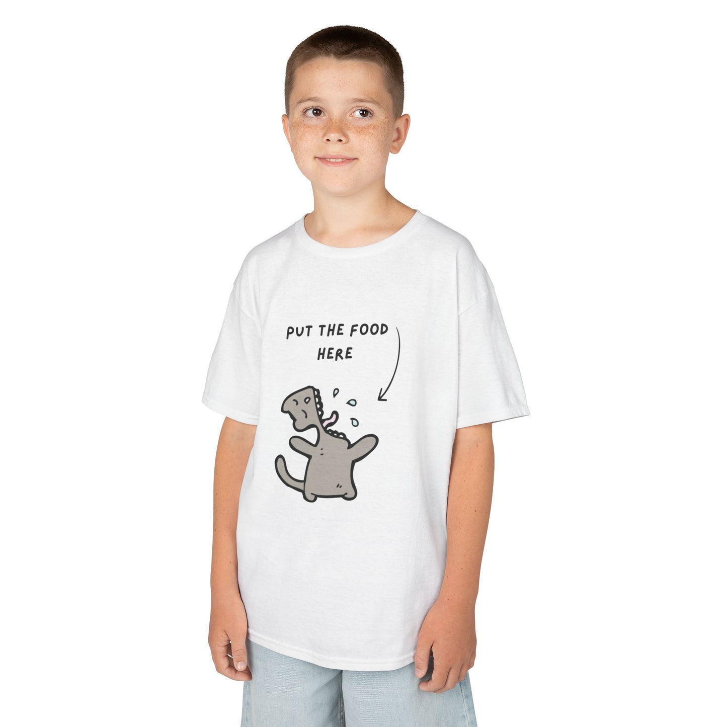 Cute Kids T-Shirt: 'Put the Food Here'