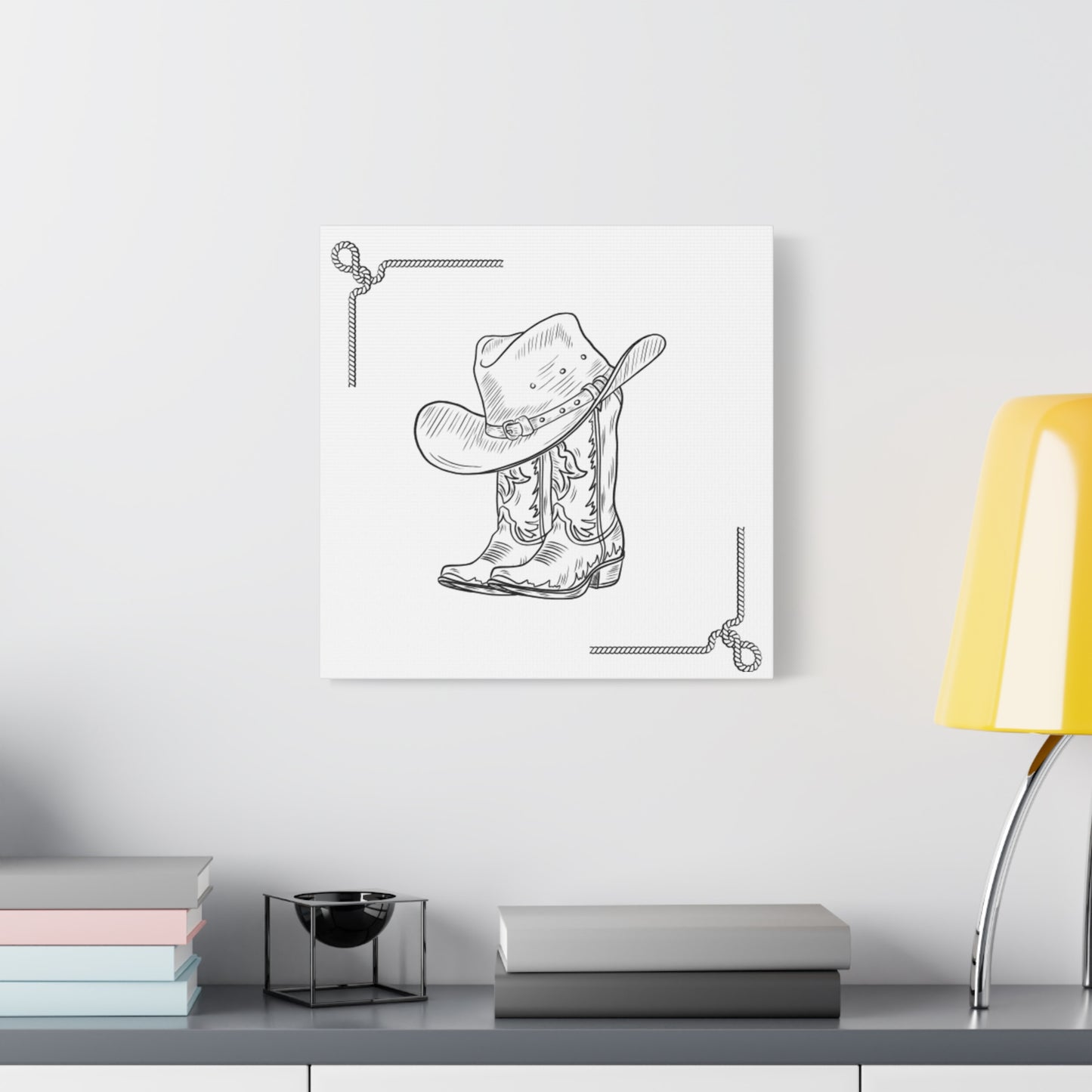 Yeehaw Corral Canvas Art –Cowboy Boots  Western Decor