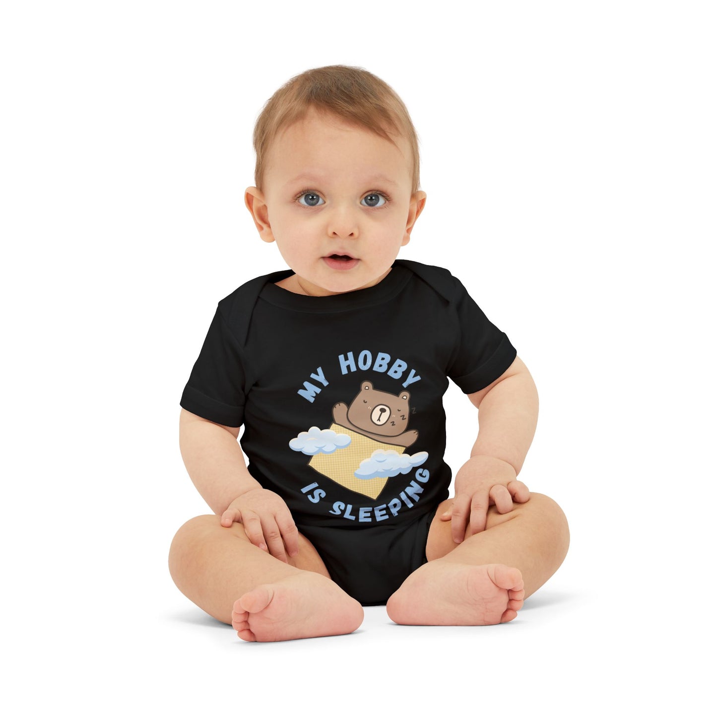 Cute Infant Jersey One Piece - 'My Hobby is Sleeping' Design