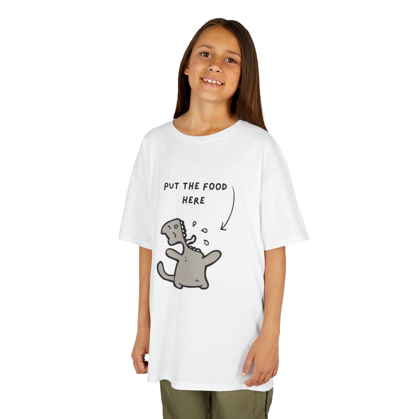 Cute Kids T-Shirt: 'Put the Food Here'