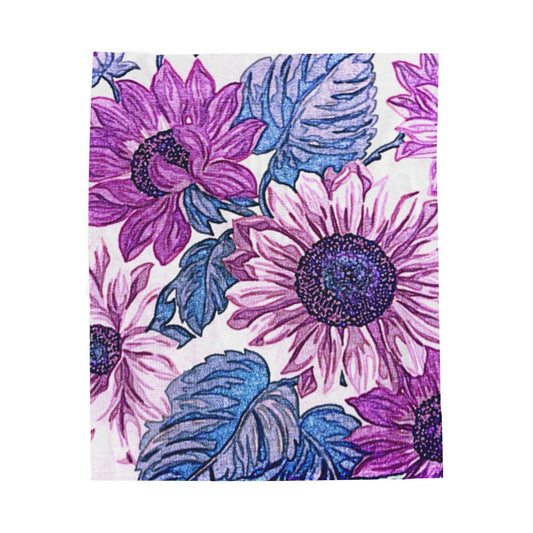 Cozy Floral Velveteen Plush Blanket - Perfect for Home Decor & Gifts