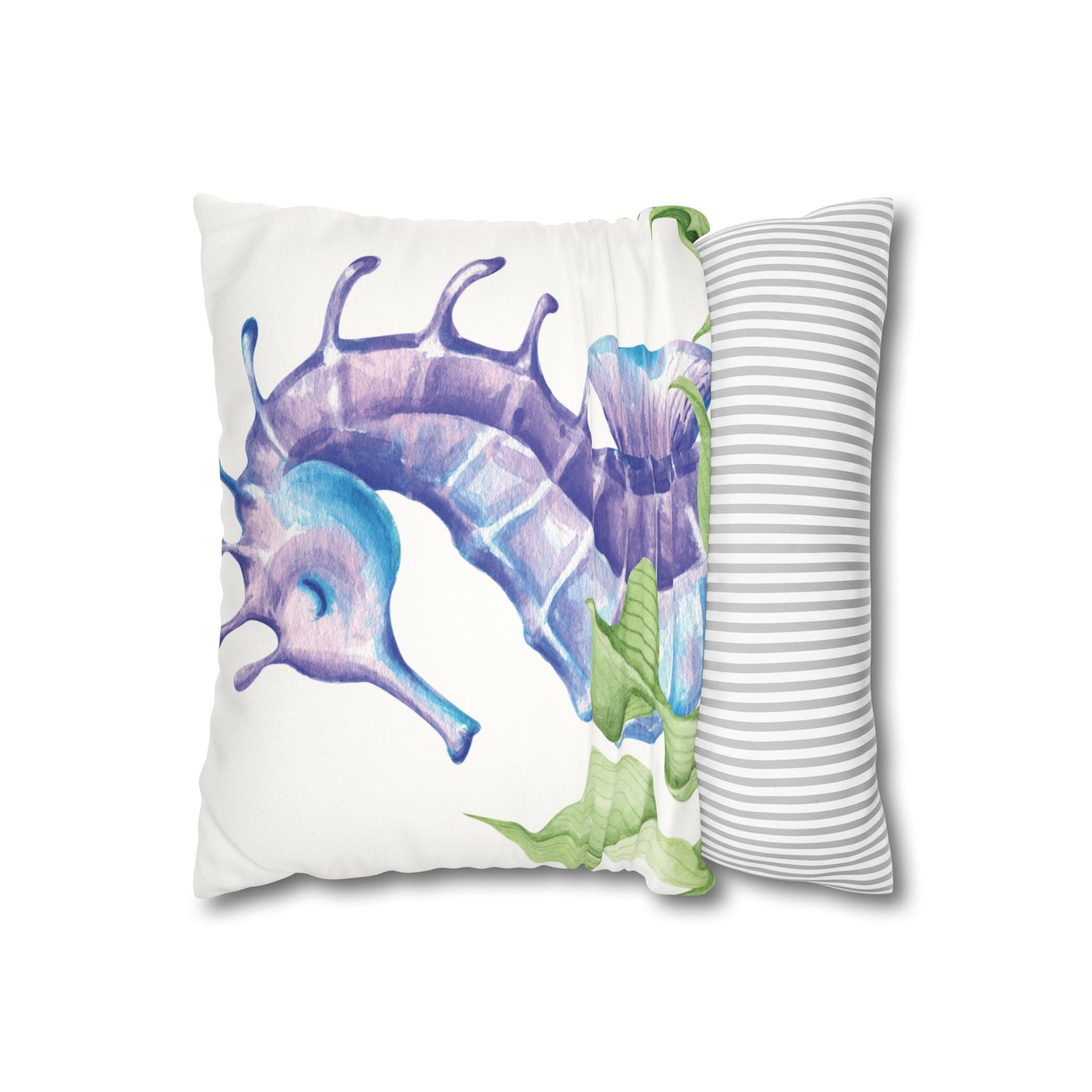 Wild & Wonder faux Suede Square Pillowcase,Seahorse
