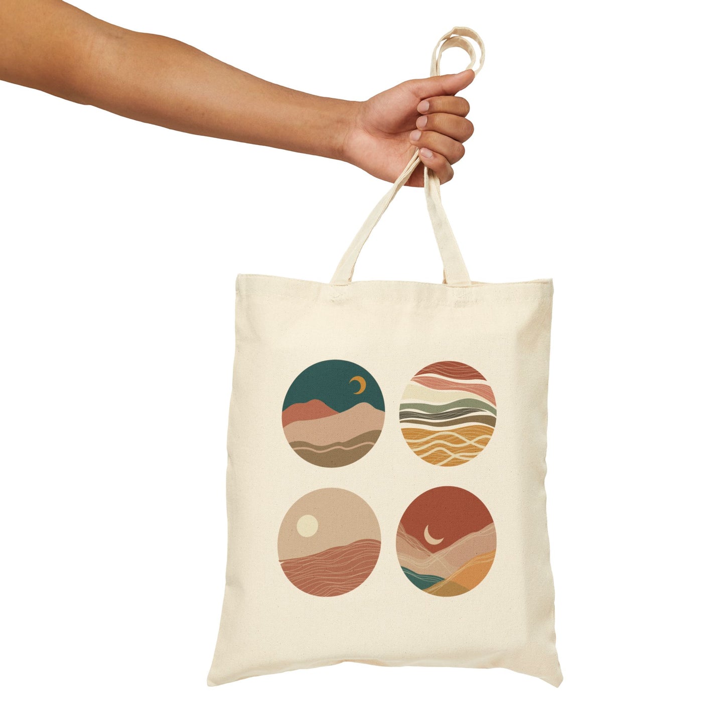 Boho-Inspired Cotton Canvas Tote Bag