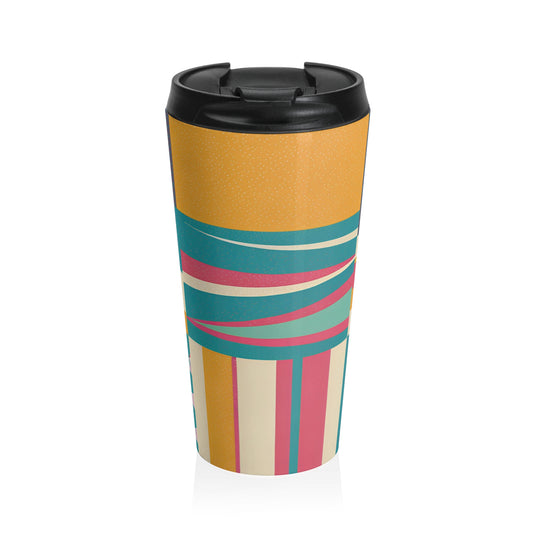 Vibrant Geometric Stainless Steel Travel Mug