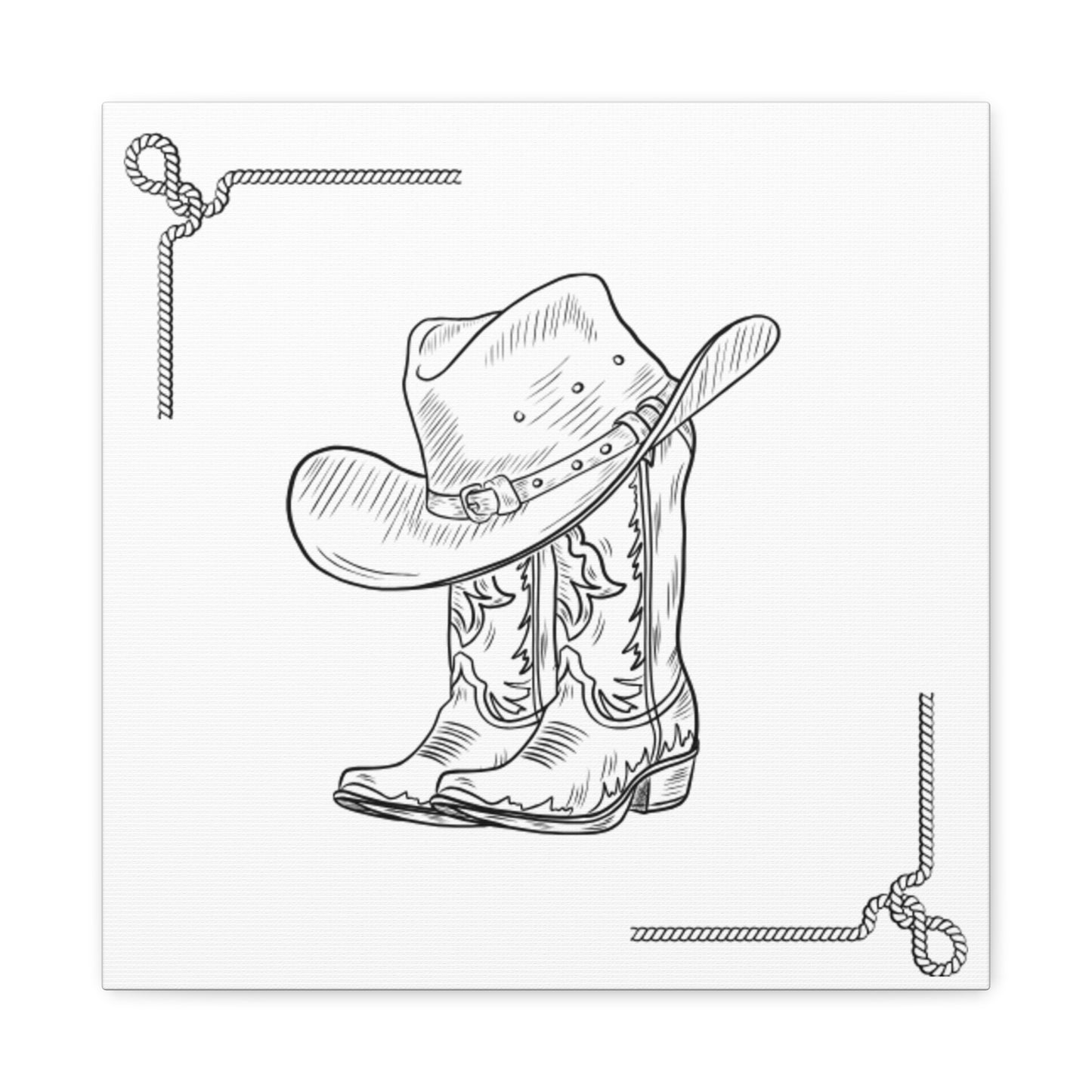 Yeehaw Corral Canvas Art –Cowboy Boots  Western Decor