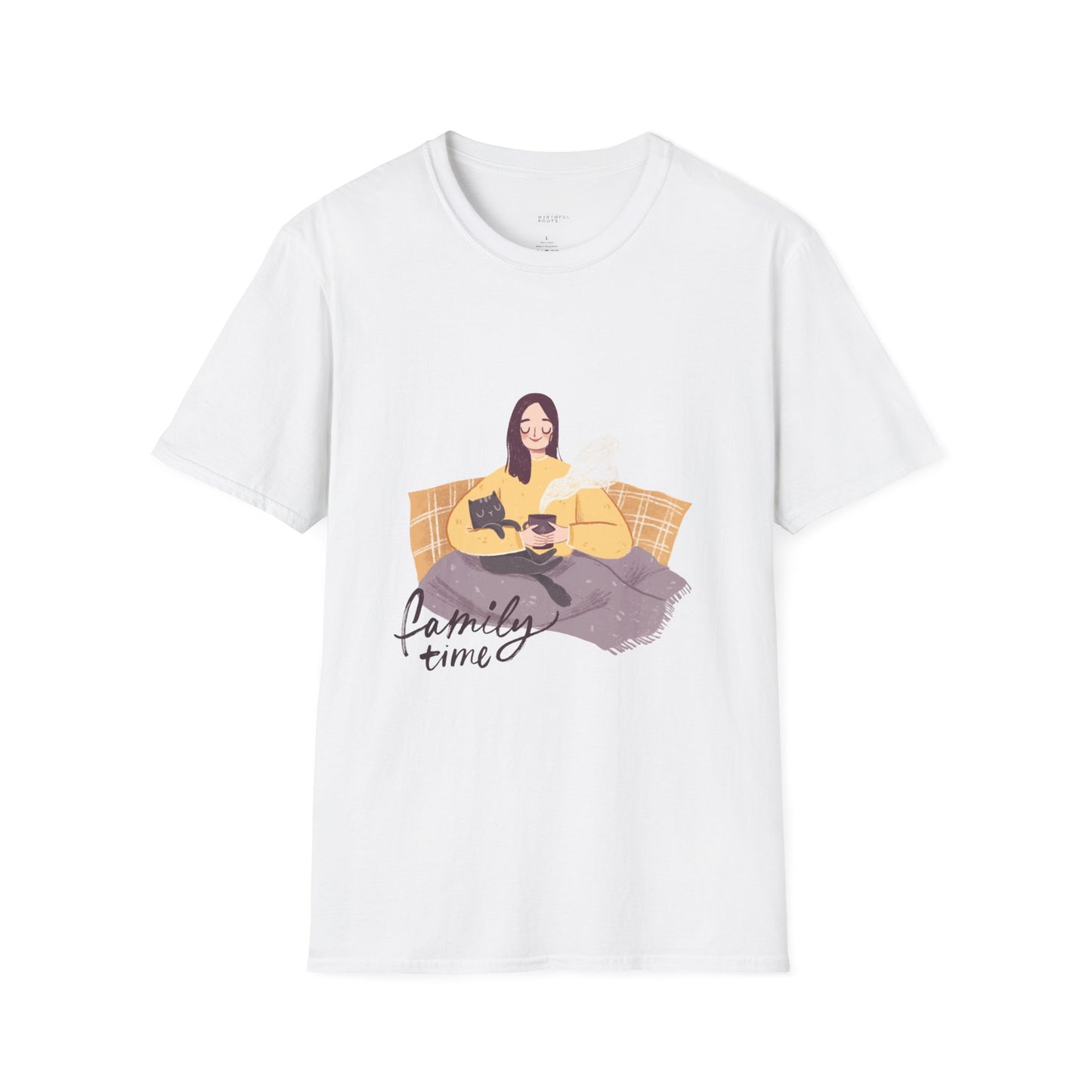 Family Time Unisex Softstyle T-Shirt - Cozy Vibes for Cat Lovers