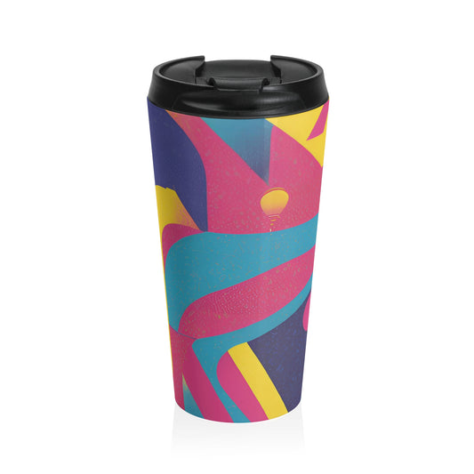 Vibrant Stainless Steel Travel Mug - Colorful Abstract Design for On-the-Go Lifestyle