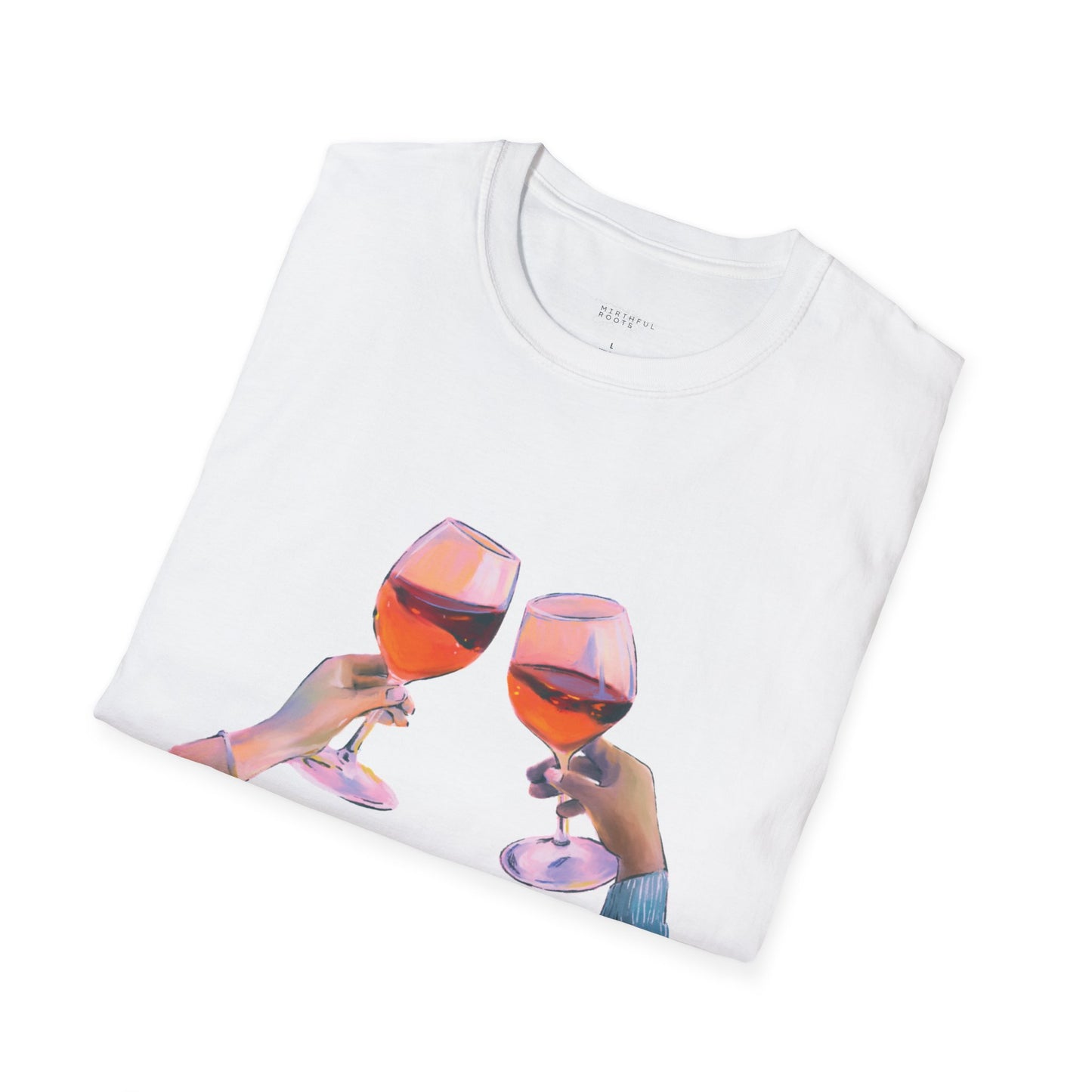 Wine Lover's Unisex Softstyle T-Shirt - "Wine a Little Laugh a Lot"