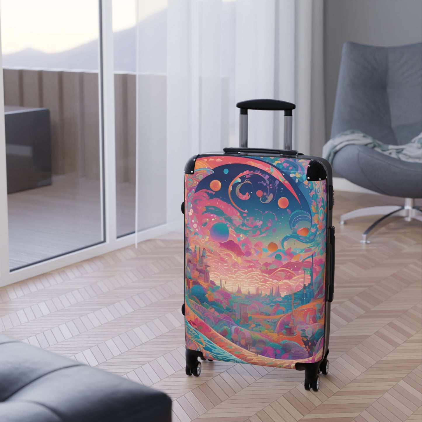 Whimsical Travel Suitcase - Cosmic