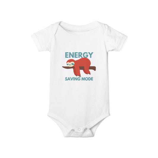 Cute Infant Jersey One Piece - Sloth 'Energy Saving Mode' Bodysuit for Baby