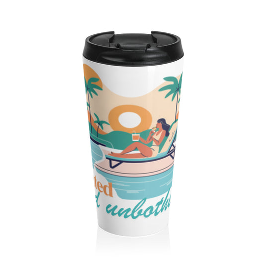 Tropical Vibes Stainless Steel Travel Mug - 'Hydrated and Unbothered'