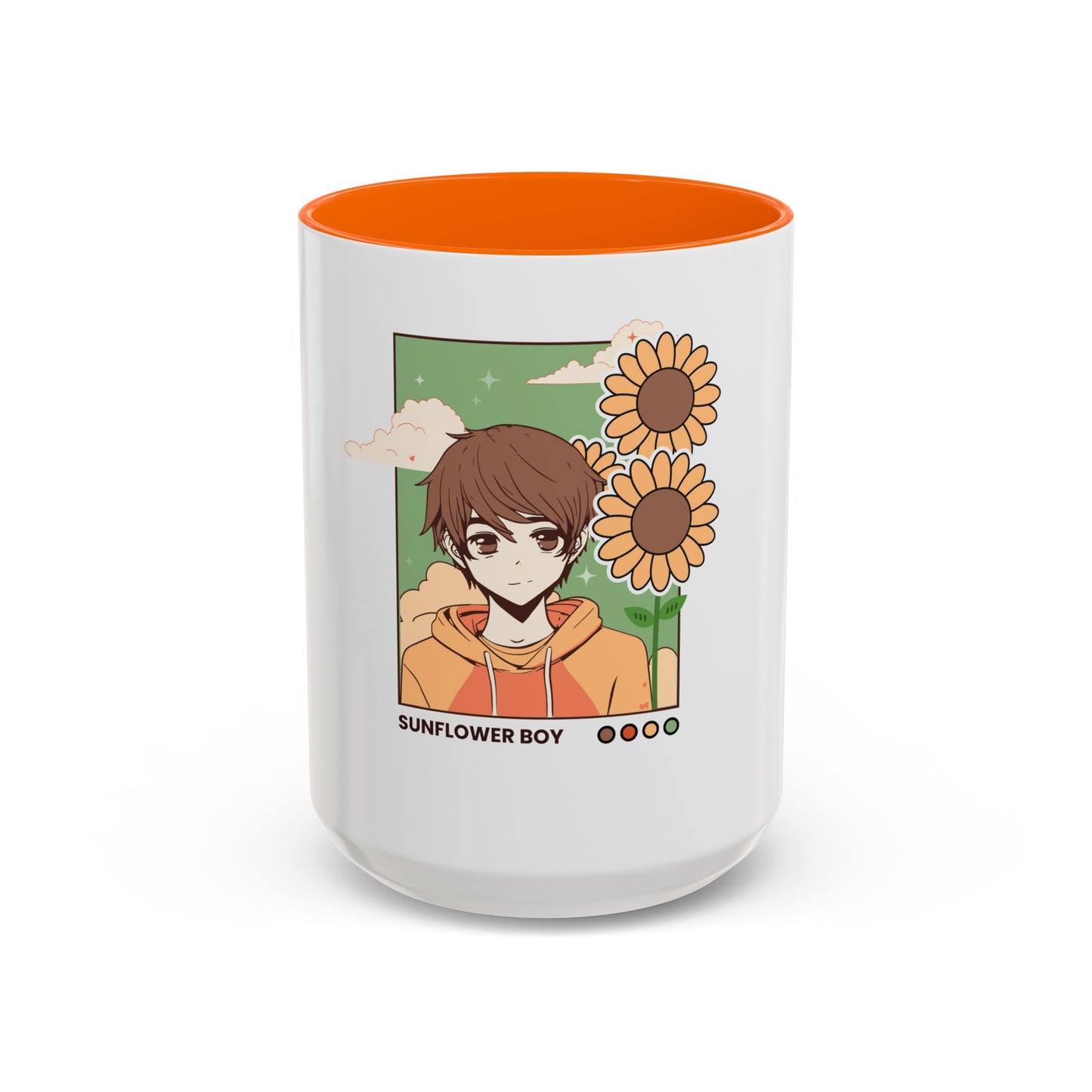 Sunflower Boy Accent Coffee Mug – 11oz & 15oz – Perfect Gift for Nature Lovers
