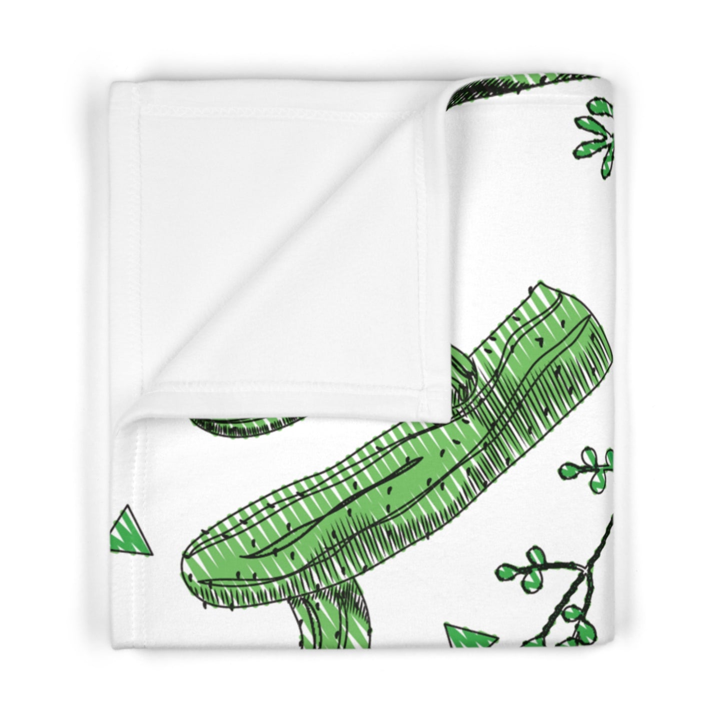 Whimsical Cactus Soft Fleece Baby Blanket