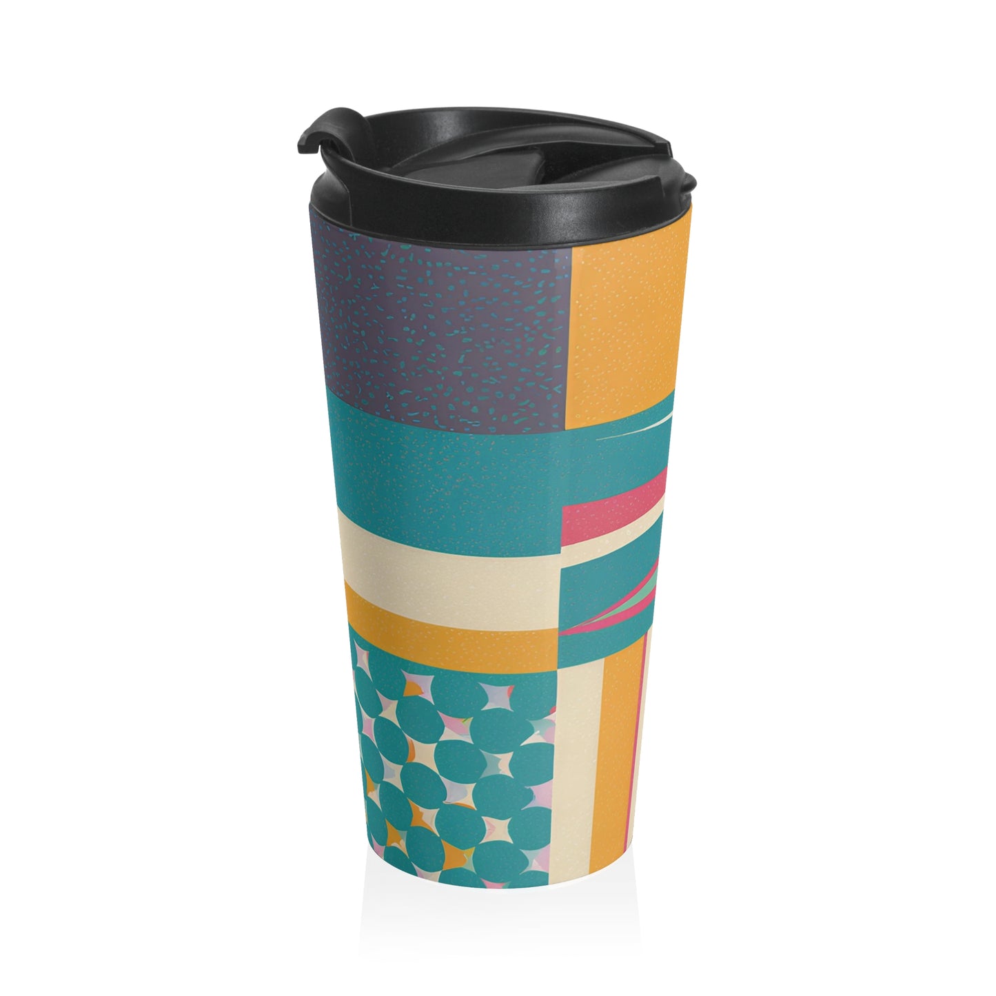Vibrant Geometric Stainless Steel Travel Mug
