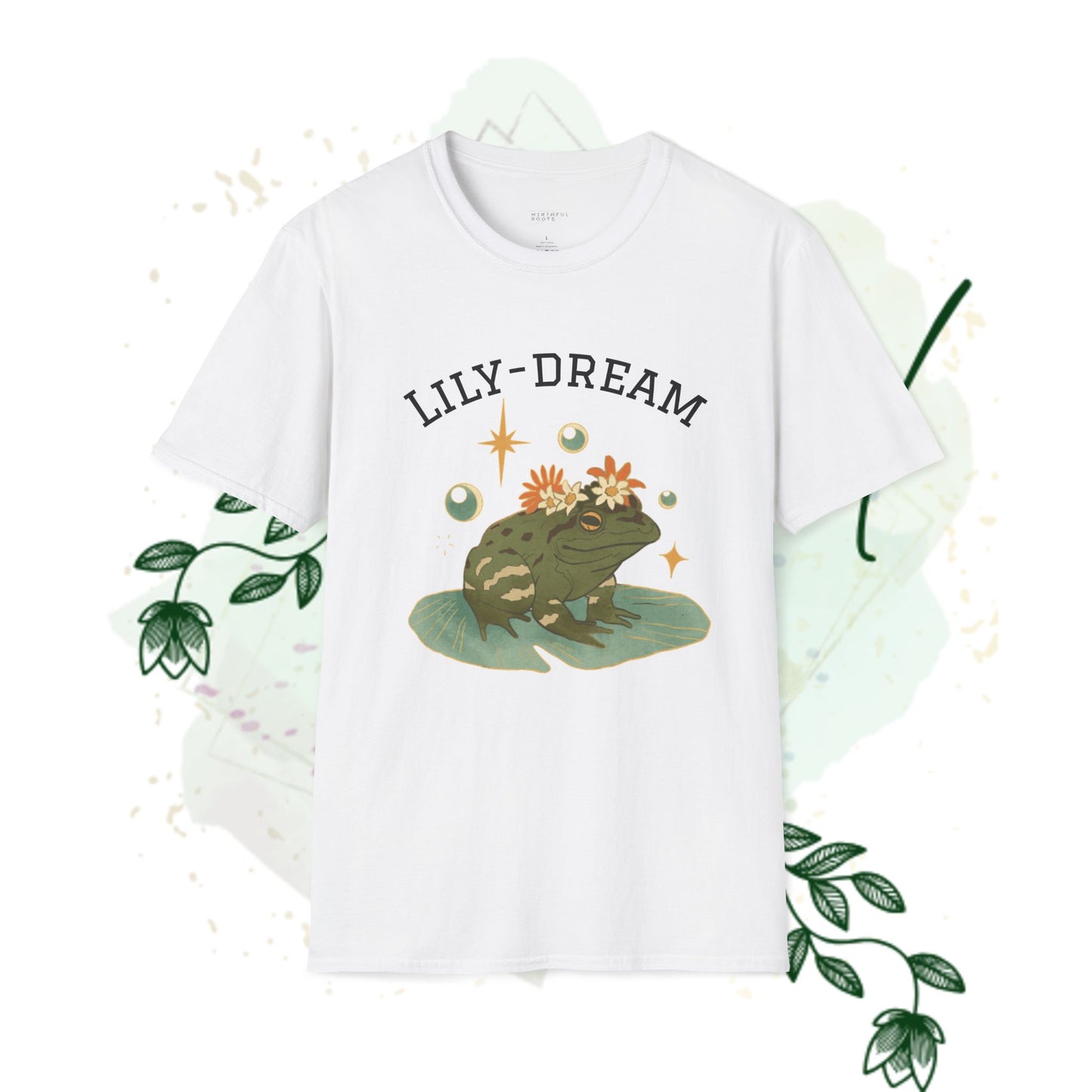 Lily-Dream Frog Unisex Softstyle T-Shirt - Whimsical Nature-Inspired Tee