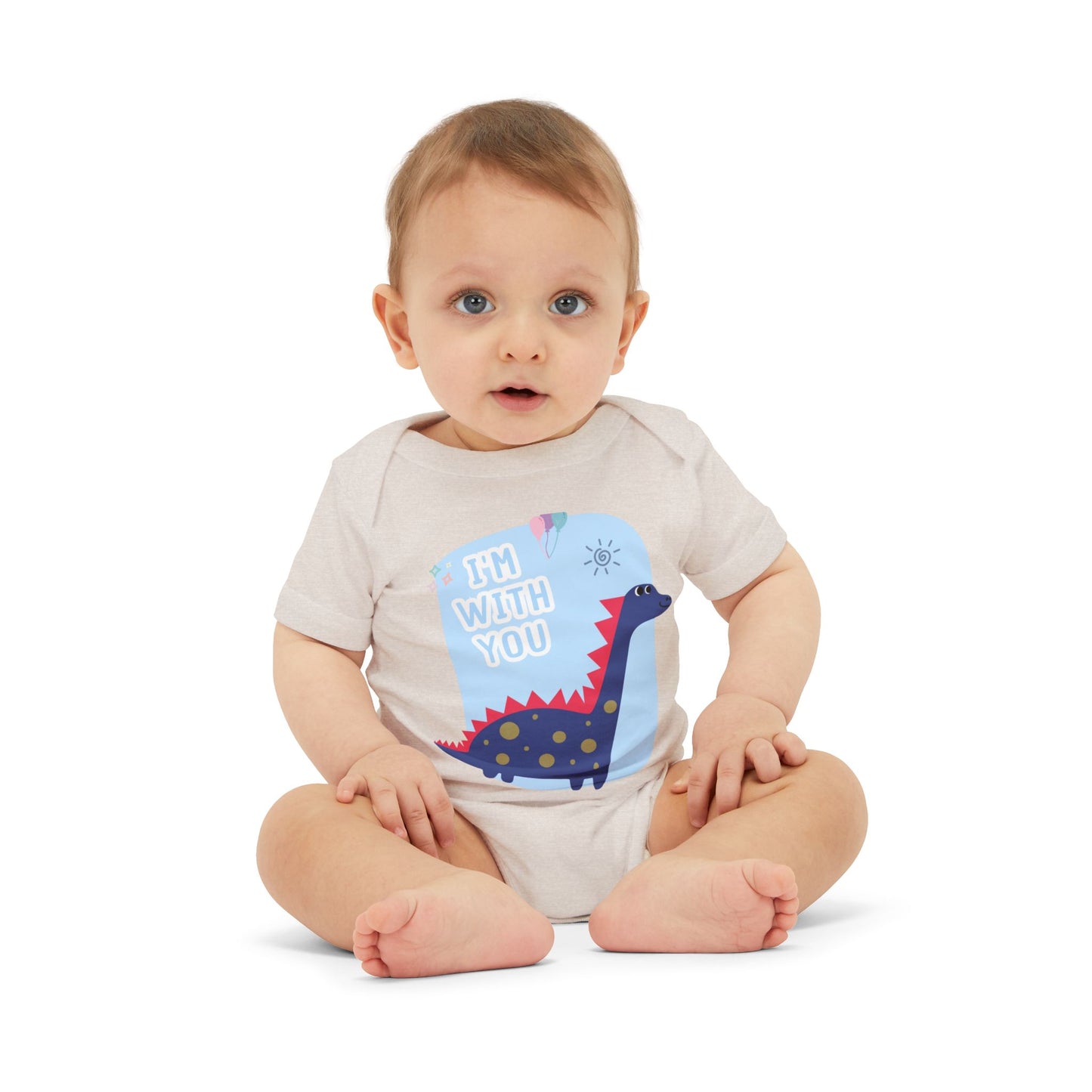 Cute Dinosaur Infant Jersey One Piece - 'I'm With You'