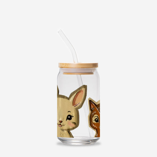 Woodland Friends Glass Can 16oz