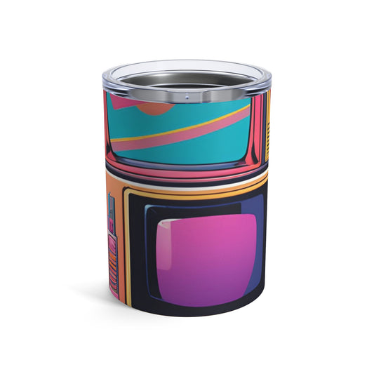 Retro Vibe Tumbler 10oz - Colorful Vintage TV Design