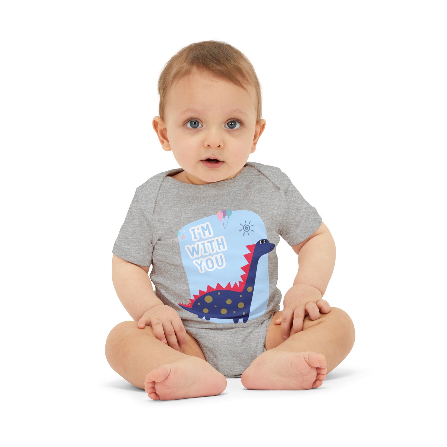 Cute Dinosaur Infant Jersey One Piece - 'I'm With You'