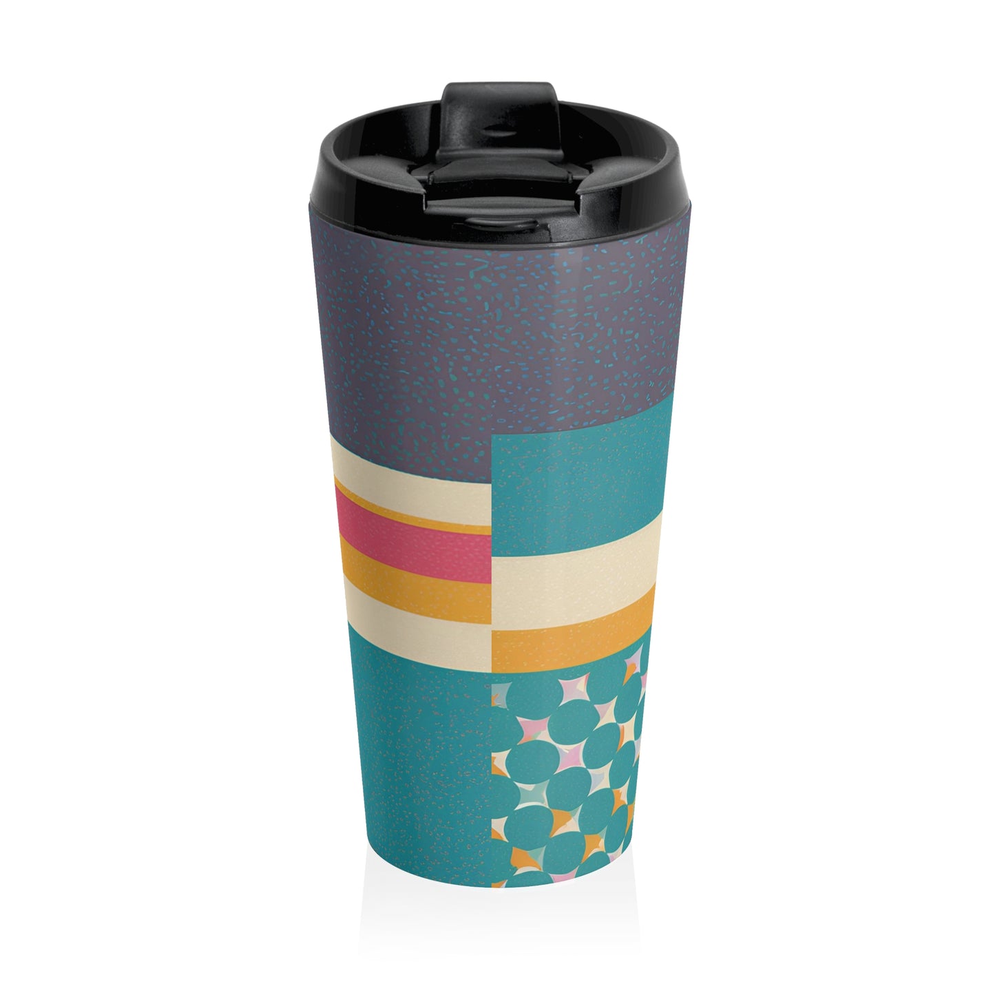 Vibrant Geometric Stainless Steel Travel Mug