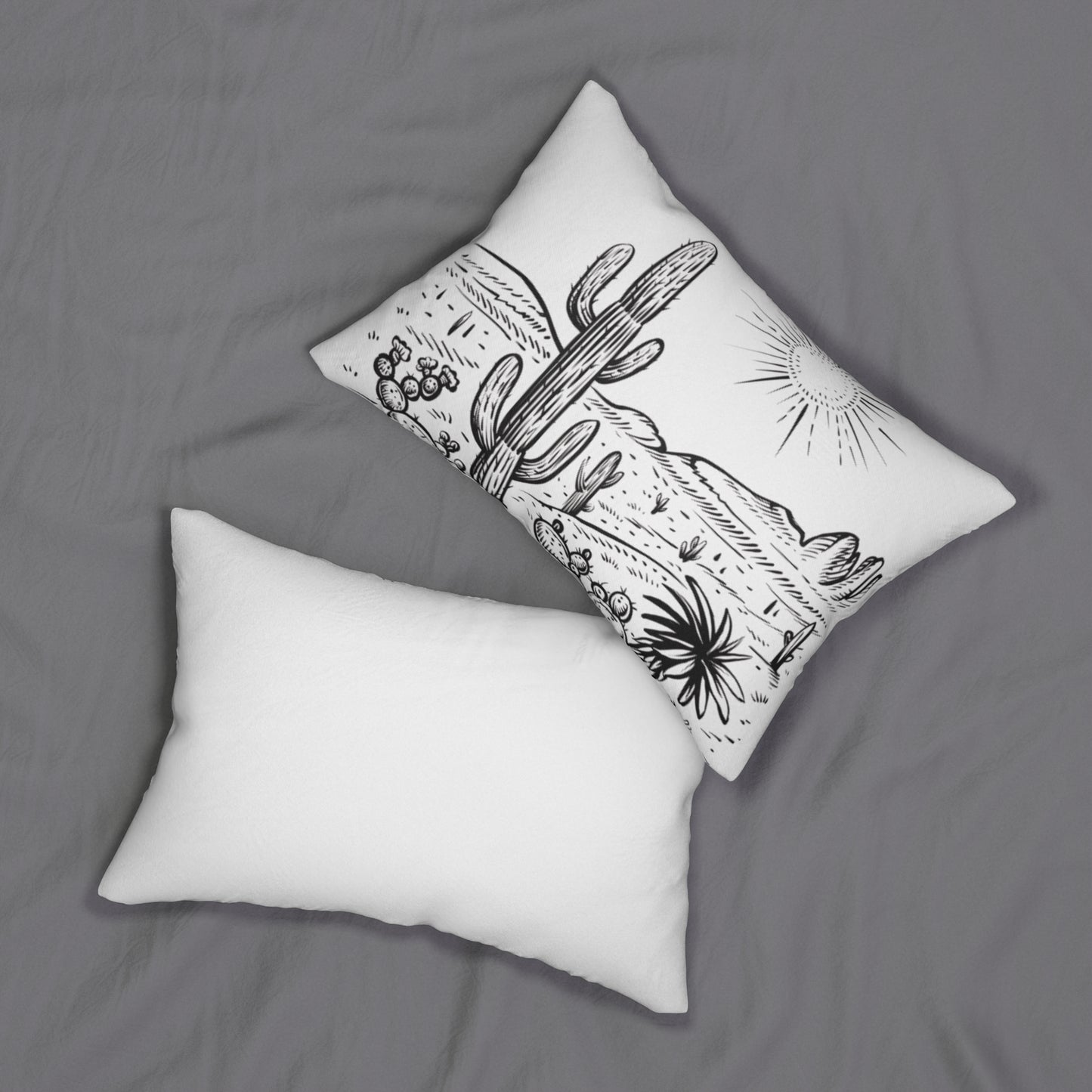Yeehaw Corral Lumbar Pillow - Boho Cactus