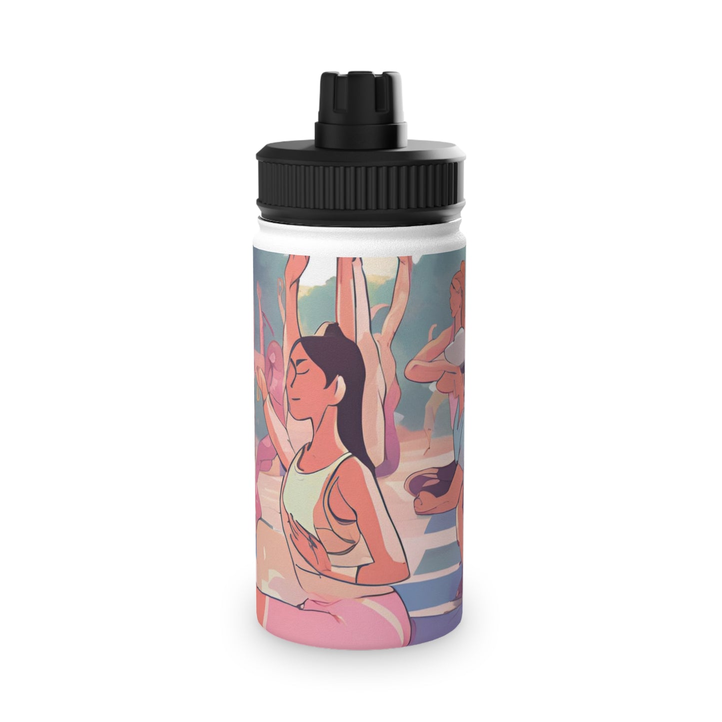 Yoga-Inspired Stainless Steel Water Bottle | Sports Lid | Hydration for Active Lifestyles