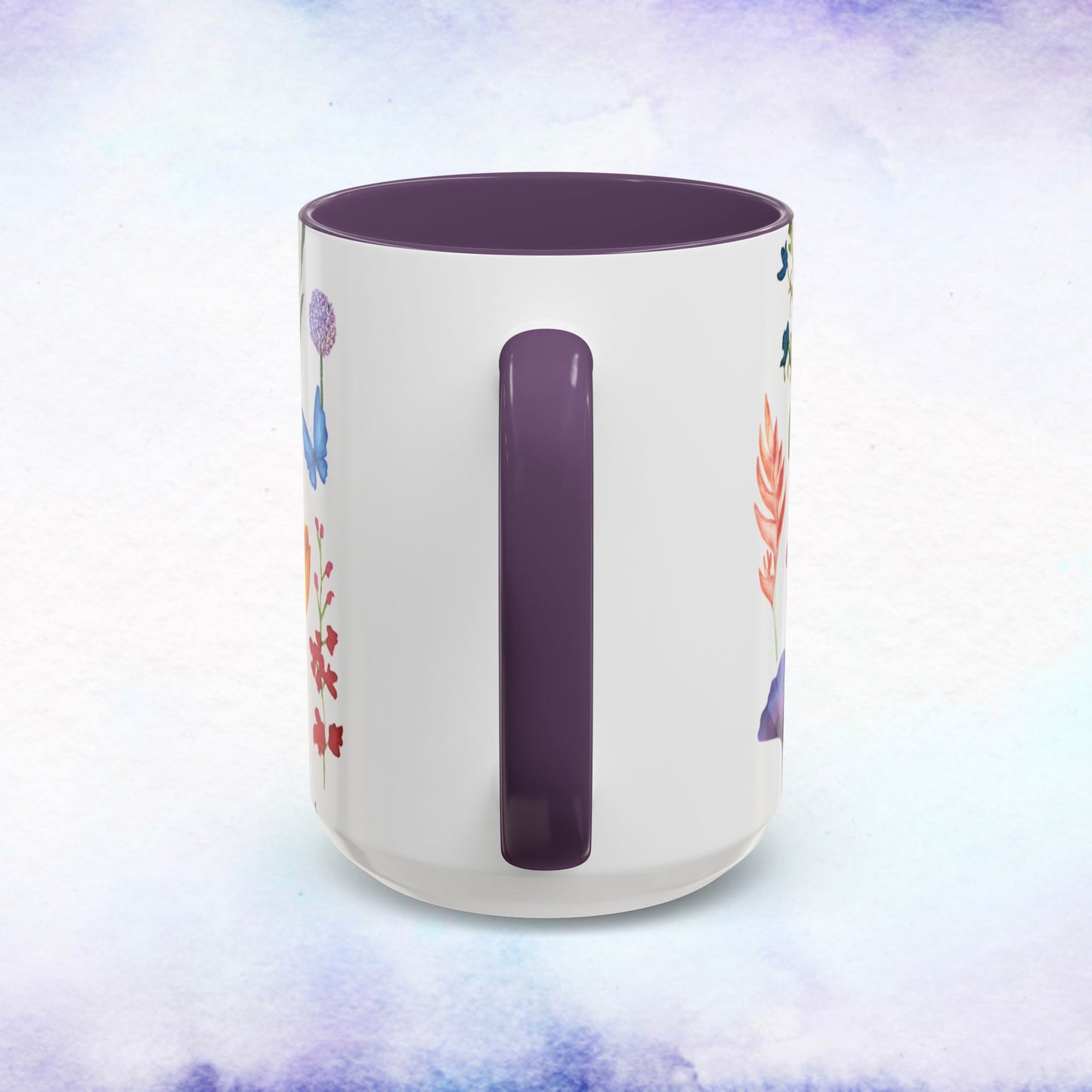 Floral Accent Coffee Mug - Ceramic Drinkware, Flower Mug for Tea Lovers, Gifts for Her, Home Decor, Spring Celebration