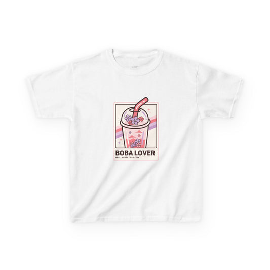 Boba Lover Kids Tee - Fun Cotton Shirt for Beverage Enthusiasts