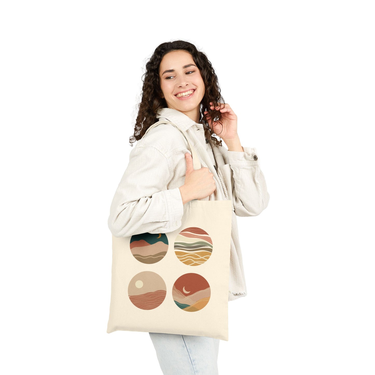 Boho-Inspired Cotton Canvas Tote Bag