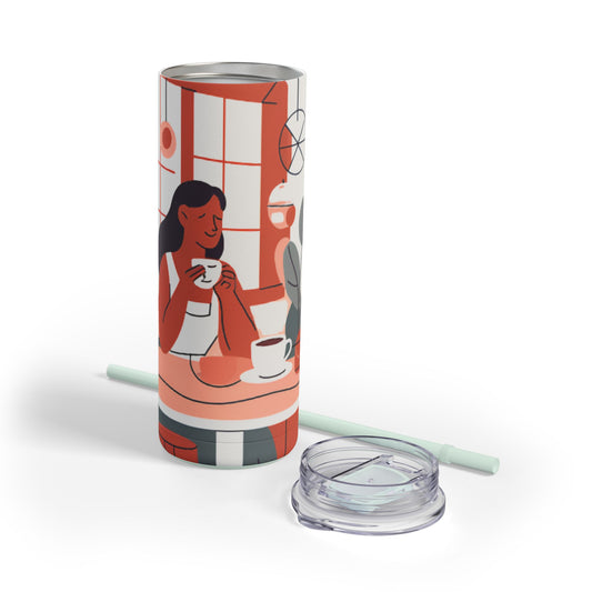 Cozy Coffee Vibes Tumbler - 20oz Matte Skinny Travel Cup