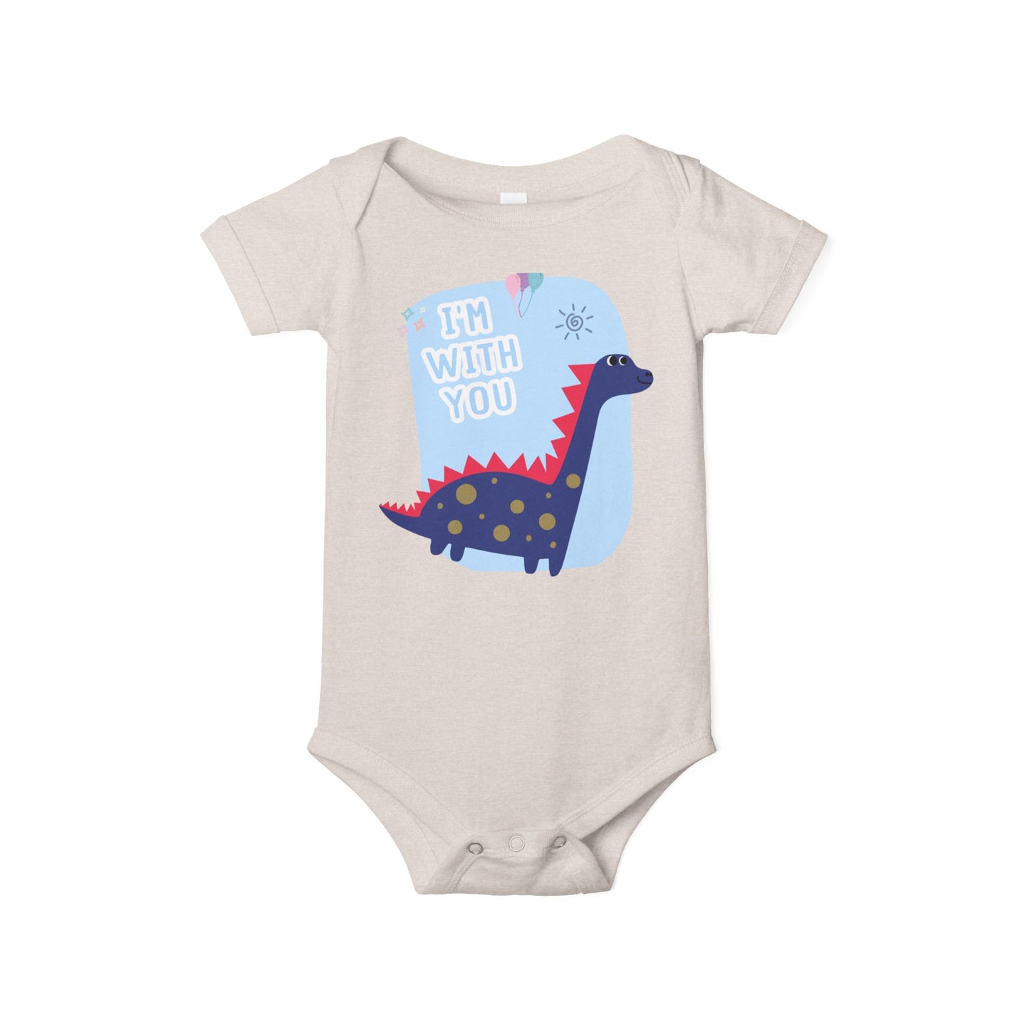 Cute Dinosaur Infant Jersey One Piece - 'I'm With You'