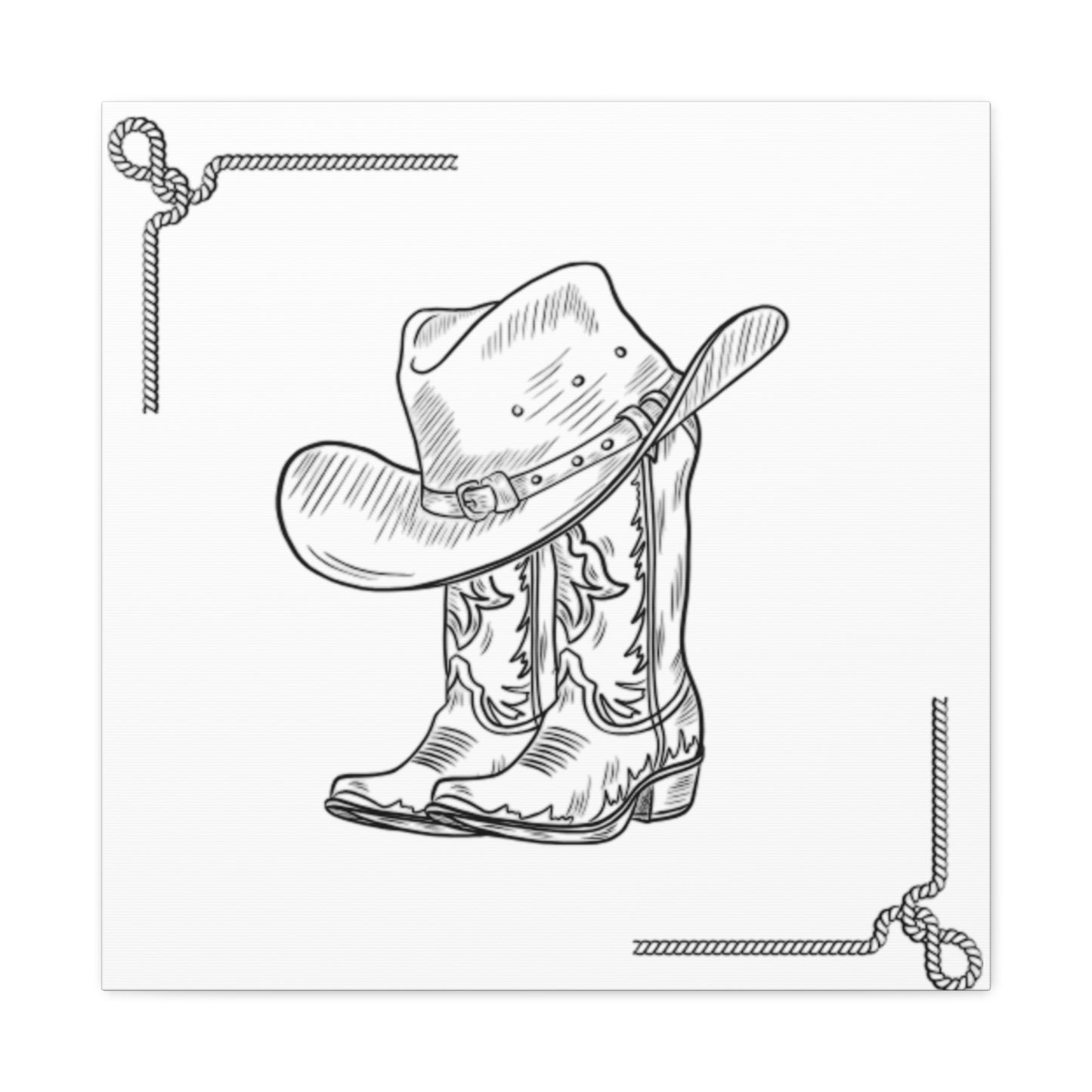 Yeehaw Corral Canvas Art –Cowboy Boots  Western Decor