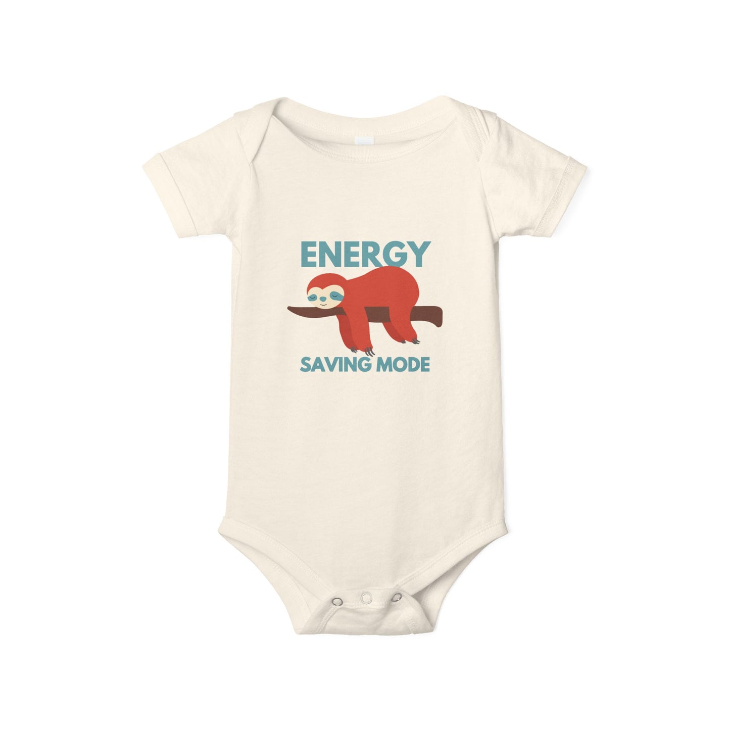 Cute Infant Jersey One Piece - Sloth 'Energy Saving Mode' Bodysuit for Baby