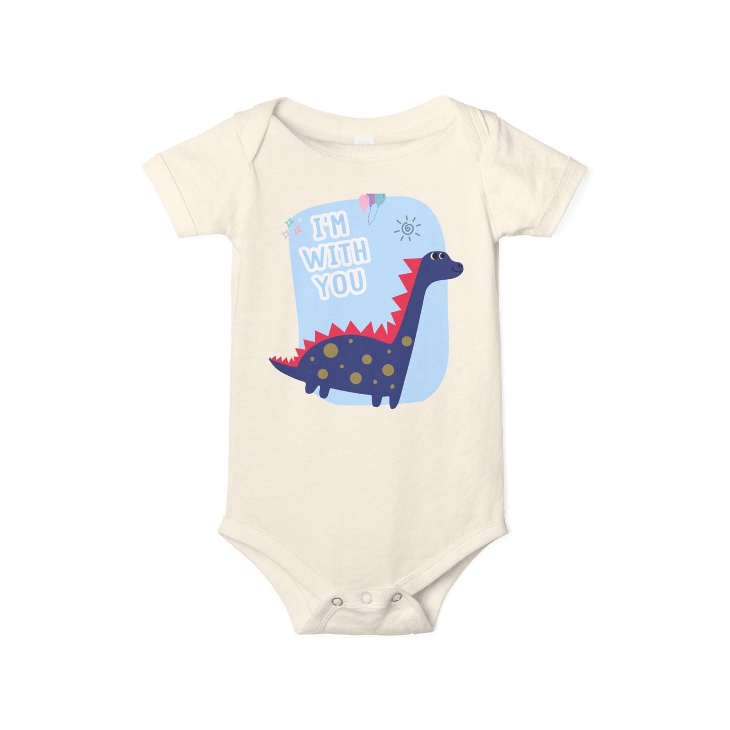 Cute Dinosaur Infant Jersey One Piece - 'I'm With You'